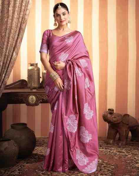 SIRIL Women's Kanjivaram Soft Silk Saree Pure Silk Saree With Unstitched Blouse Piece